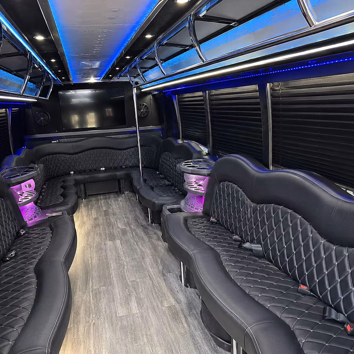 Colorado Springs Bachelor & Bachelorette Transportation party bus interior