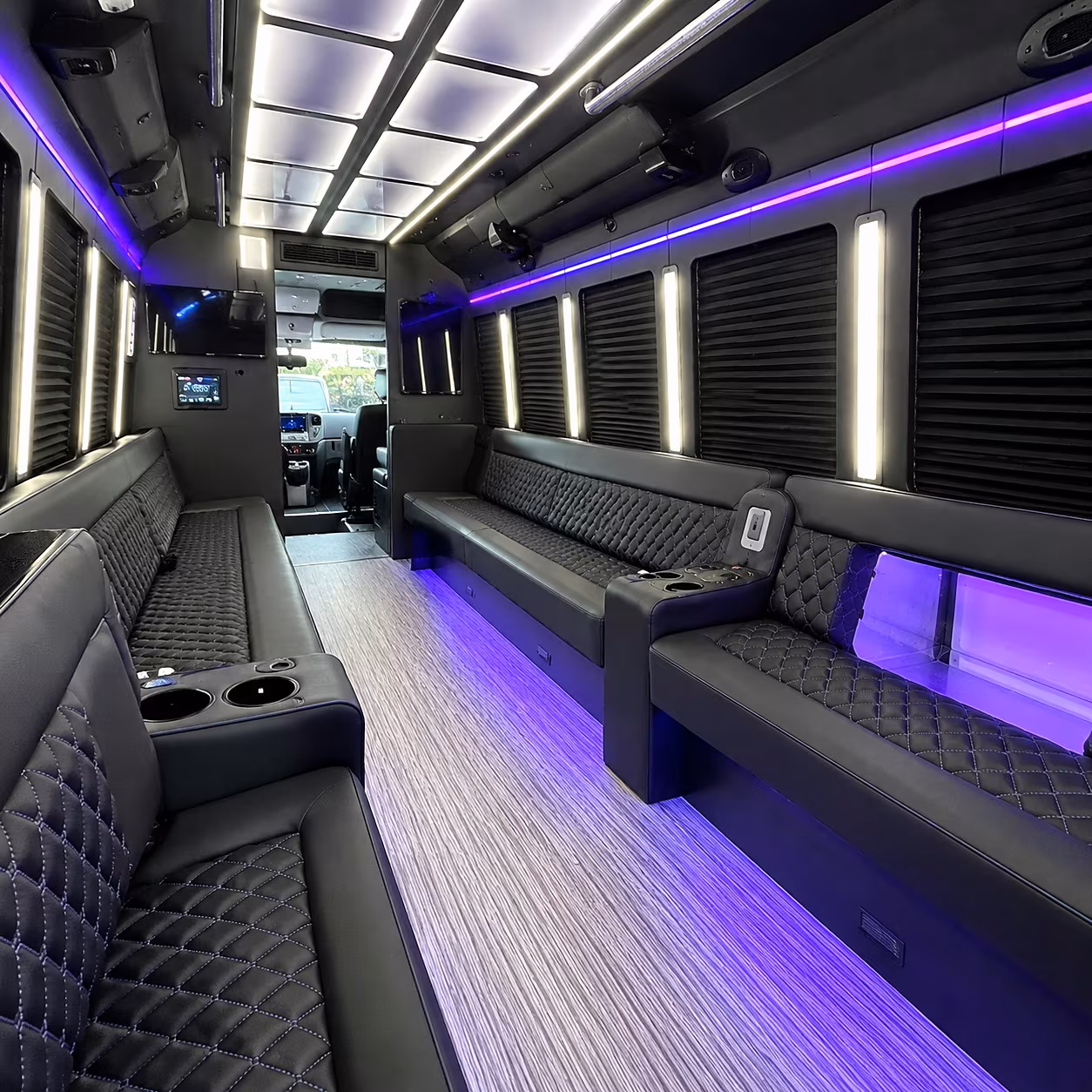Colorado Springs Birthday, Sweet 16, & Quinceañera Transportation party bus interior