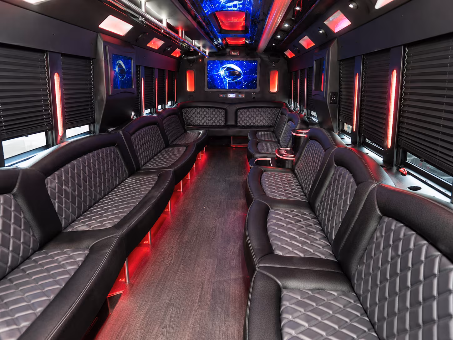 Colorado Springs Private Event Transportation party bus interior