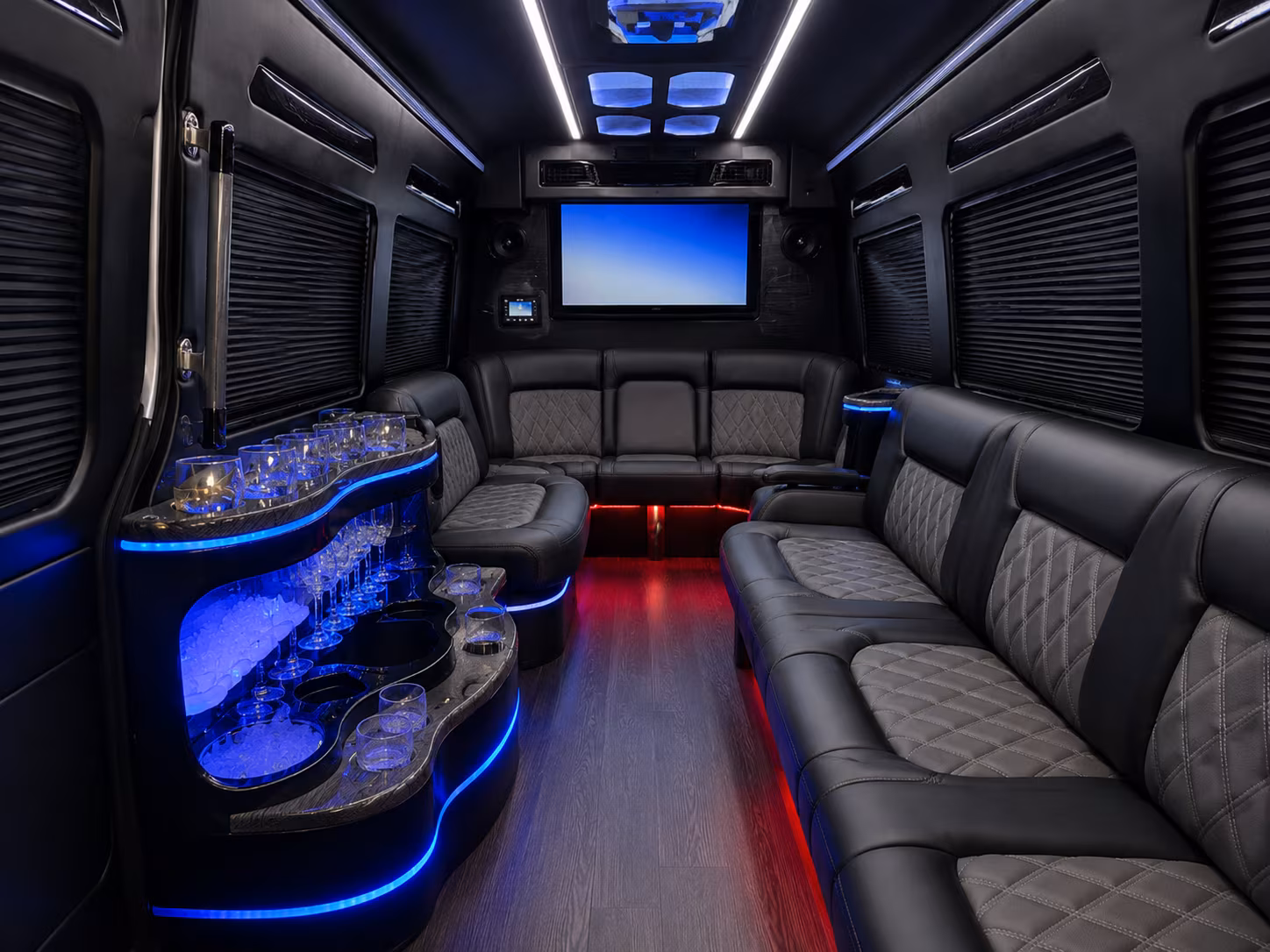 Colorado Springs School Event Transportation party bus exterior