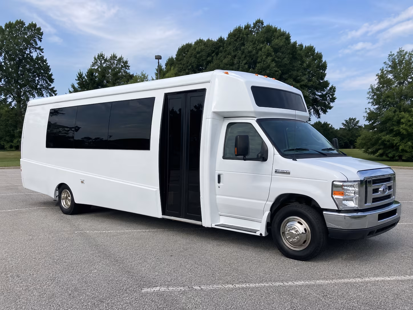 Colorado Springs Sporting Event Transportation party bus exterior