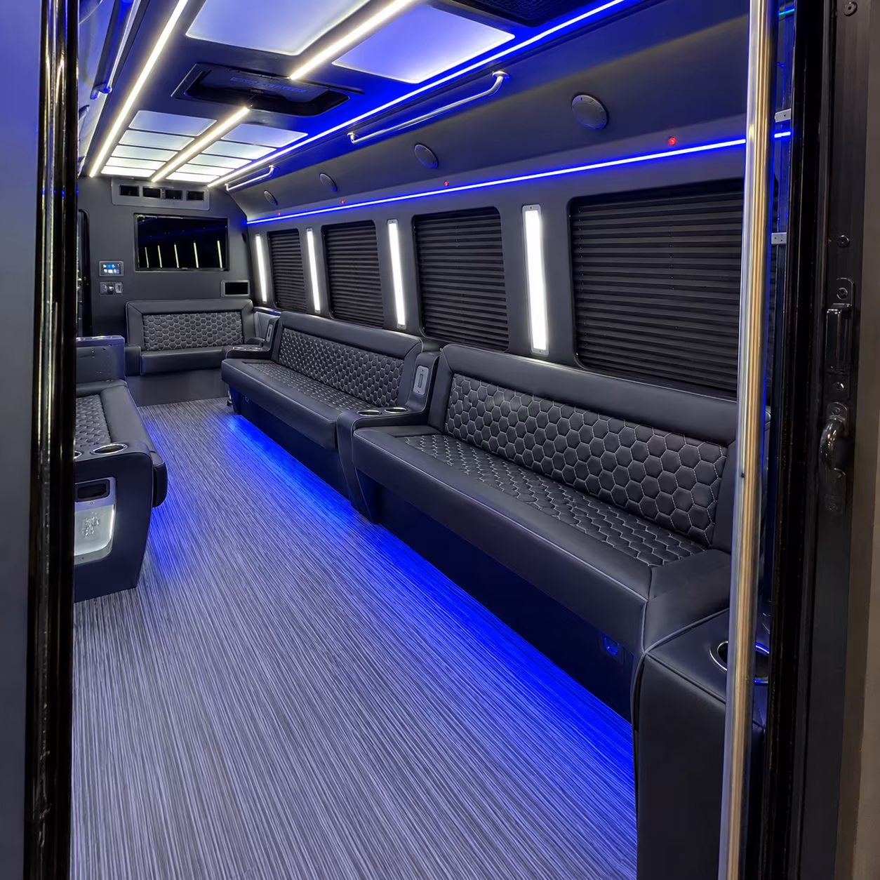 Colorado Springs Sporting Event Transportation party bus exterior