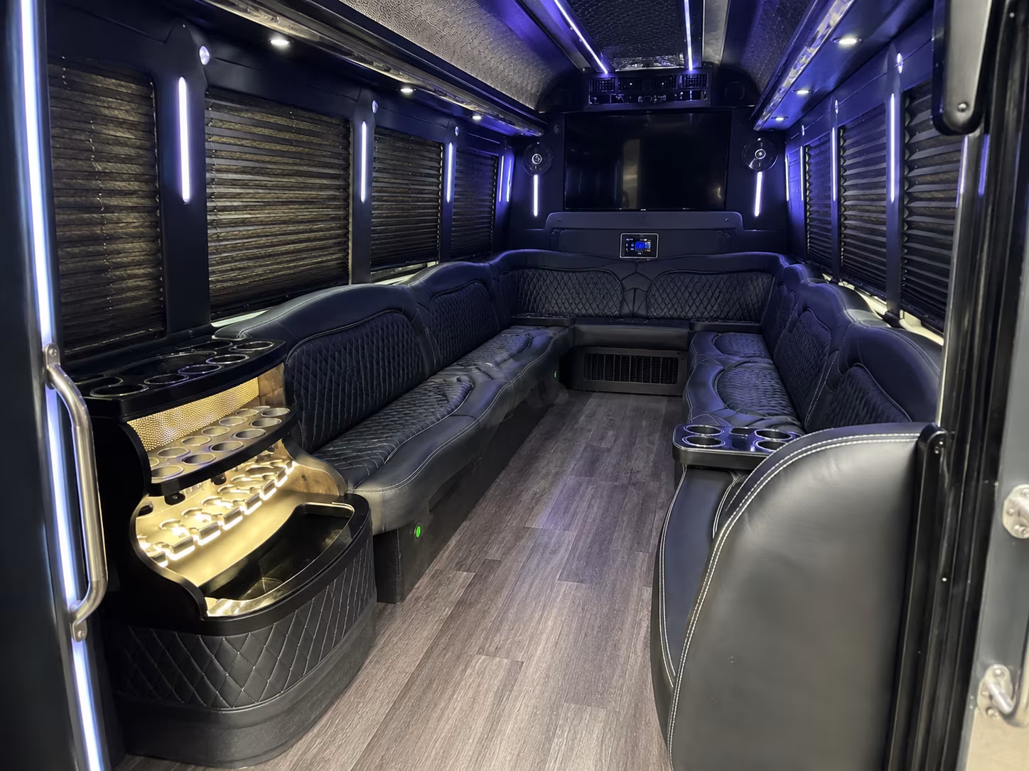 Colorado Springs Wedding Transportation party bus exterior
